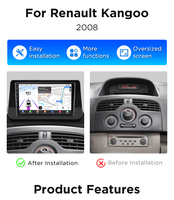 Junsun Qualcomm Chip Android Autoradio pour Renault Kangoo 2008 Apple CarPlay Stereo 360 Caméra 1.8 Ghz