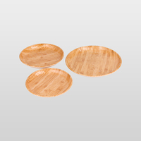 Assiettes empilables légères au design personnalisé, imitation grain de bambou, assiettes rondes en mélamine empilables multi-tailles