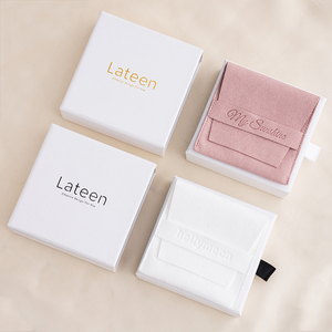 Custom Logo Jewelry Packaging Set Sliding Drawer <b>Gift</b> Box with Microfiber Pouch Jewelry <b>Envelope</b> for Ring Necklace - Product Image 4
