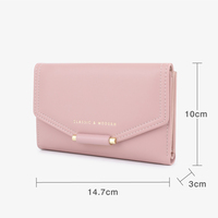 Grosir dompet kulit pendek wanita baru 2025 desain lipat Slot kartu banyak lintas batas dengan tas ritsleting koin dan lapisan PU