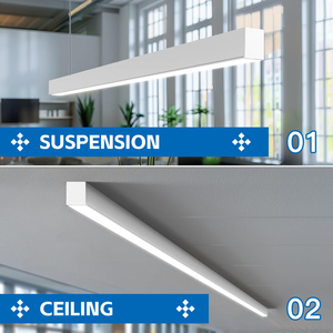 Suspension LED architecturale 4FT 3000K-5000K sélectionnable, dimmable 0-10V, pour éclairage de magasin, sous-sol, salle à manger, salle de sport - Product Image 6