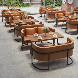 Mesa de comedor y silla de restaurante de comida rápida de lujo moderno combinación restaurante café comercial cubierta sofá bar - Product Image 1