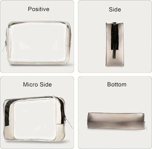 Sacs de voyage multifonctionnels transparents à fermeture éclair multi-tailles pour emballer les cosmétiques, à prix abordable - Product Image 3