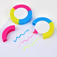 Mini stylo fluorescent jumbo au design mignon, ensemble de marqueurs surligneurs, pointe de pinceau oblique et plate pour étudiant, bureau, ensemble emballé en plastique
