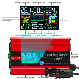 Convertisseur de <span class=keywords><strong>chargeur</strong></span> solaire Fonsoul, contrôleur <span class=keywords><strong>MPPT</strong></span> réglable 48V 60V 72V, courant d'entrée maximal 1200W 30A, <span class=keywords><strong>booster</strong></span> DC pour batterie Lifepo4 - Product Image 5