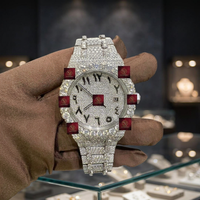 Jam Tangan Shreeji Jewels Mewah Baja Anti Karat Berlian 40mm Analog Mekanik Unisex Fashion Berkualitas Tinggi Tahan Air 3BAR