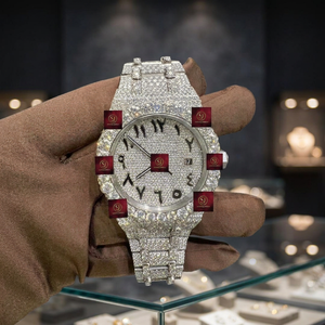 นาฬิกาข้อมือเพชรหรูหรา Shreeji Jewels ตัวเรือนสแตนเลสสตีล ขนาด 40 มม. ระบบอนาล็อก กลไกอัตโนมัติ แฟชั่นสำหรับทุกเพศ คุณภาพสูง กันน้ำได้ 3BAR - Product Image 3