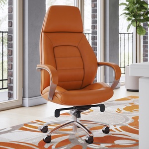 <span class=keywords><strong>Chaise</strong></span> <span class=keywords><strong>de</strong></span> <span class=keywords><strong>bureau</strong></span> classique haut <span class=keywords><strong>de</strong></span> gamme en cuir, <span class=keywords><strong>chaise</strong></span> <span class=keywords><strong>de</strong></span> direction ergonomique, pivotante, orange, avec vérin à gaz, en cuir - Product Image 6