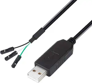 适用于Win 11 10 8 7 Linux的FTDI USB至TTL串行3.3V适配器电缆TX RX信号3针0.1英寸间距母插座FT232RL芯片