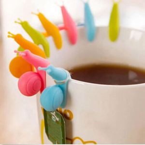 Marqueurs de verres en silicone sans BPA en forme d'escargot, résistants à la chaleur, supports de cuillères à thé écologiques, de qualité alimentaire, en forme de dessin animé - Product Image 5