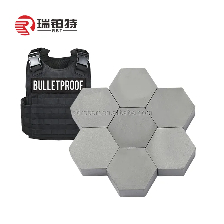 20mm Hexagonal Boron Carbide Silicon Carbide Ceramic Plate Tiles