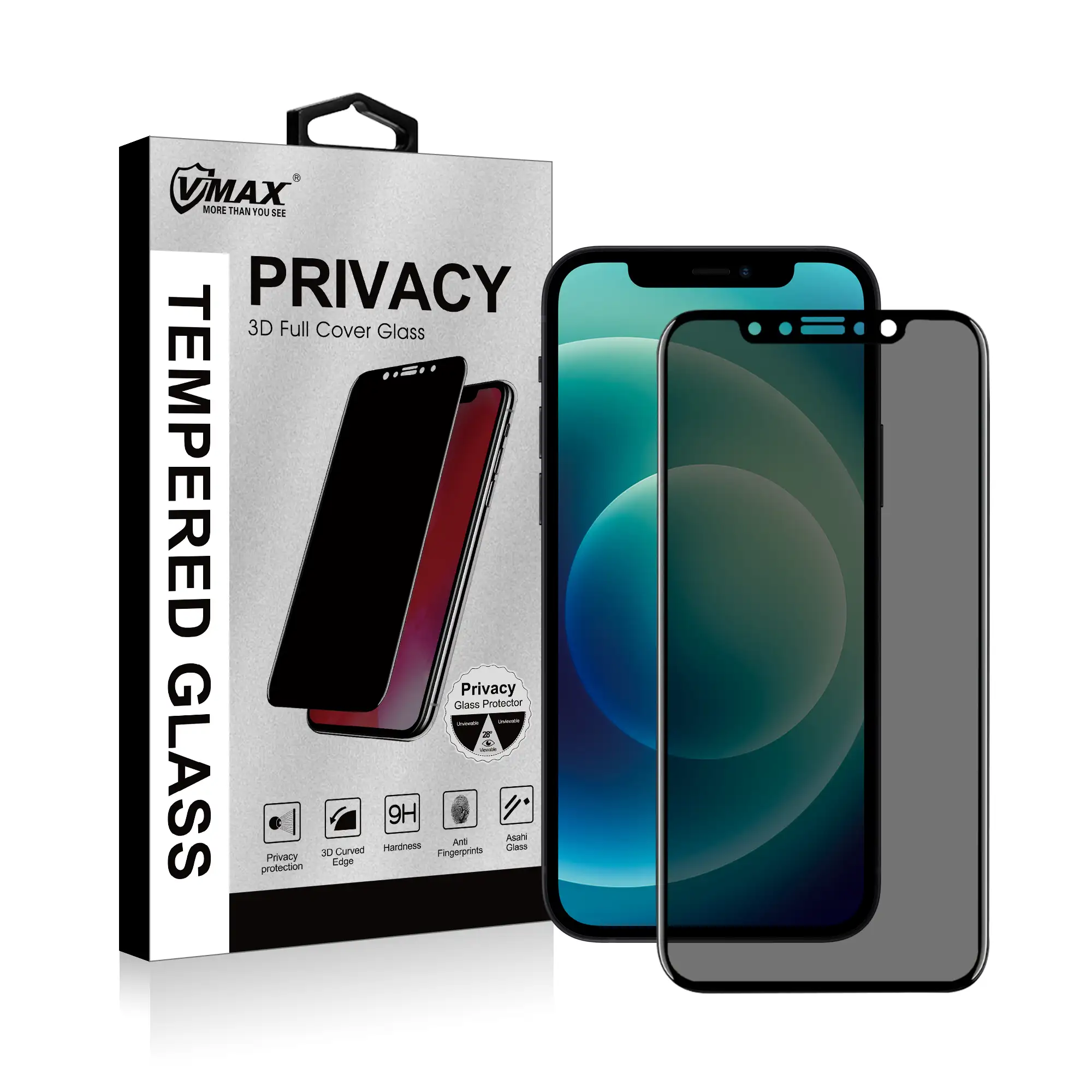 Voor Iphone 12 9H Anti Shock Anti Kras Gehard Glas Volledige Cover Anti Privacy Screen Protector Voor Iphone 11 pro Max