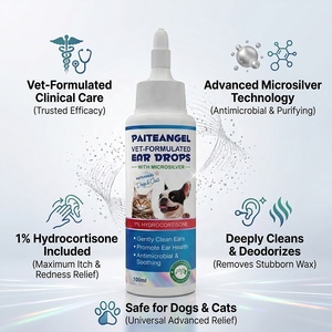 Gotas para Oídos de Mascotas con Microsilver, Fórmula Veterinaria OEM, Limpiador de Oídos para Perros Anti-Picazón, Cuidado Calmante para Gatos, 100 ml - Product Image 1
