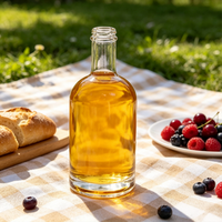 Bouteille en verre hermétique de qualité supérieure de 500 ml avec bouchon pour whisky, brandy, rhum, vodka, emballage de spiritueux vide de haute qualité
