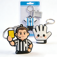 Porte-clés personnalisé avec logo, porte-clés en caoutchouc souple PVC, porte-clés en silicone, porte-clés de football sportif 2D, porte-clés de coupe de football personnalisés