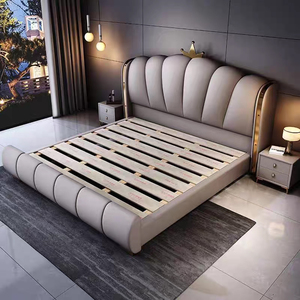 Meubles de chambre à coucher italiens, lit <span class=keywords><strong>king</strong></span>-<span class=keywords><strong>size</strong></span> en cuir design, lit de luxe, lit en cuir de haute qualité, lit moelleux avec cadre en bois - Product Image 5