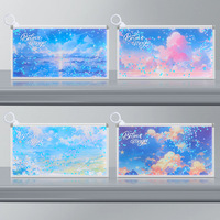 Estuche para bolígrafos de plástico brillante e impermeable, diseño simple, estuche para lápices de PP, bolsa de papelería, soporte para bolígrafos de examen, bolsa para archivos.