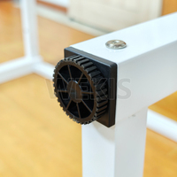 Pieds de table carrés en métal Wekis blancs avec patins de nivellement pour mobilier de bureau et de salle à manger – Vente en gros