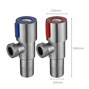 Stainless Steel Angle Valve 15mm Male Thread For Hot Cold Water Inlet With Red Blue Markings - Product Image 1