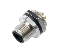 Connecteur industriel circulaire étanche IP68 M12 4Pin 5Pin avec panneau de prise d'aviation de verrouillage prise de bride de montage avant/arrière