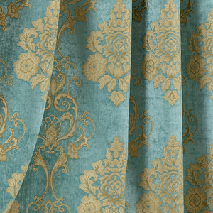 Cortinas de jacquard para ventana, persianas decorativas de estilo clásico europeo francés, azul - Product Image 4