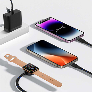 65W USB-C bện nhanh sạc cáp với đầu ra kép & 2-in-3 từ không dây đồng hồ sạc - Product Image 6