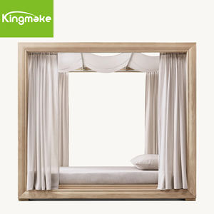 Di alto livello in legno Teak struttura lettino prendisole all'aperto lettino prendisole popolare spiaggia Cabana all'aperto Daybed con baldacchino - Product Image 5