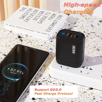 Chargeur rapide 30W à lumière bleue, adaptateur rapide PD+USB, charge rapide QC 3.0, double port USB 2, pour iPhone, Samsung, Xiaomi, chargeurs muraux