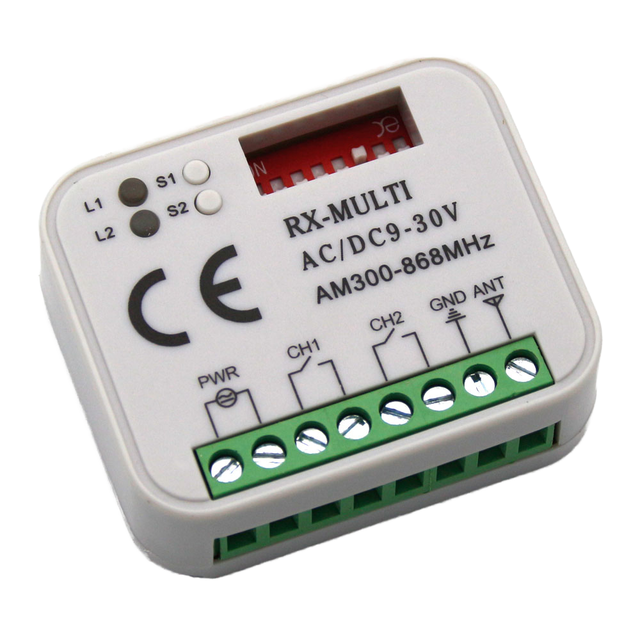 FBD C85 Universal 2-Channel 9-30V Smart Garage Door Remote Receiver ABS Material Multifrequency 300-868Mhz