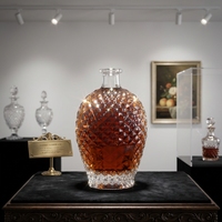 Bouteilles en verre de 700 ml pour brandy, whisky, vodka, entièrement gravées, en forme de losange, en forme d'ananas, logo personnalisable