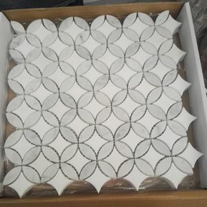 Sang trọng bằng tia nước đá cẩm thạch Gạch <span class=keywords><strong>Mosaic</strong></span> đá tự nhiên thiết kế cho phòng tắm và phòng khách nội thất sàn - Product Image 1