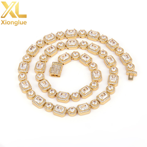 สร้อยคอโมอิสซาไนต์ทรงสี่เหลี่ยมแบบ Urban Bling สุดหรูหุ้มทอง 18 กะรัต เงินแท้ S925 สำหรับผู้ชาย สไตล์ Trap Culture - Product Image 6