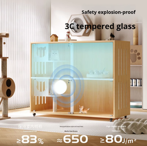 <span class=keywords><strong>Cage</strong></span> à chat panoramique pour la maison, armoire à chat mobile à plusieurs niveaux avec roulettes, <span class=keywords><strong>cage</strong></span> à chat transparente avec griffoir - Product Image 2