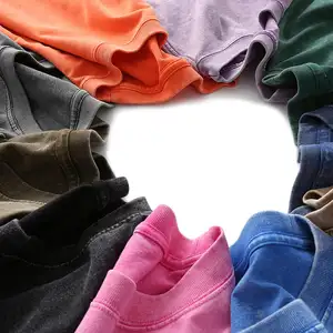 T-shirt surdimensionné délavé à l'acide vintage pour hommes T-shirt vierge en coton lourd avec logo personnalisé pour hommes vente en gros