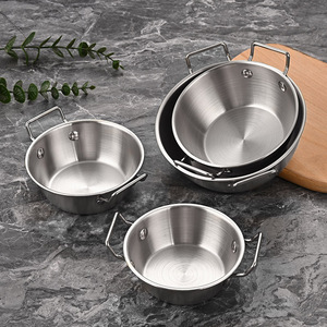 304 Aço Inoxidável Coreano Cozinha Tigela Double Ear Snacks Arroz Vinho Tigelas com Alça Molho Tempero Prato Food <span class=keywords><strong>Container</strong></span> - Product Image 3