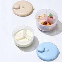 Boîte à lait en poudre portable pour bébé, distributeur de lait infantile, boîte de rangement pour aliments, collations et fruits en PP, boîte de voyage à 3 compartiments pour lait en poudre