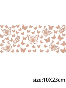 LETOP 1 Stück 16oz UV für DTF Becherummantelungen Einfarbige Schmetterlinge Blumen Aufkleber und Folien für Trinkbecher aus Kunststoff - Product Image 5