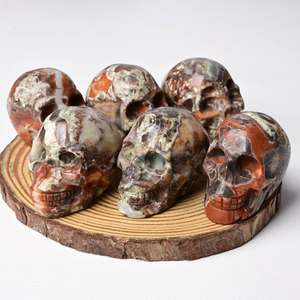 หัวกะโหลกอาเกตขัดเงาคุณภาพสูงสไตล์โบฮีเมียนขนาด 50 มม. ขายส่งคริสตัลโฮลา ของตกแต่งบ้านสุดเก๋ ทันสมัย ของขวัญวันหยุด - Product Image 6
