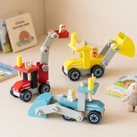 Juguete de Madera de Simulación de Coche de Ingeniería, Vehículo de Juego para Niños de 0 a 6 Años, Unisex, Regalo de Cumpleaños Perfecto, Personalizable