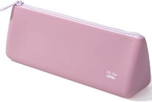 Estuche de Silicona para Lápices - Diseño Triangular Beige Cálido, Tamaño Pequeño, Sin Cierre, Uso Escolar y de Oficina, Multiusos - Product Image 2