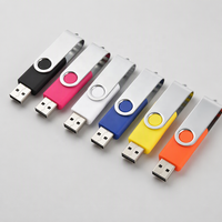 Flash Drive USB 3.0/2.0 Putar Logam Kreatif Penyimpanan Data Logo Kustom Warna Grosir Baru 8GB 16GB 32GB 64GB 128GB