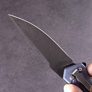 Couteau pliant de poche vert élégant, manche G10 lame noircissante couteau d'auto-<span class=keywords><strong>défense</strong></span> couteau de survie - Product Image 3