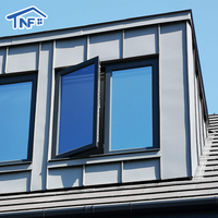 Ventanas abatibles de aluminio modernas estándar NFRC Ventana de Casa de impacto de huracán de Florida con rotura térmica y vidrio templado