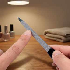 Lime à ongles professionnelle ASAP durable en acier inoxydable avec manche en plastique, lime à ongles double face, outil de coupe des cuticules - Product Image 5