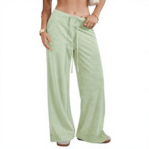 Women's Wide Leg Sweatpants Baggy High-Waisted Drawstring Street Fashion <b>Comfy</b> Joggers with Pockets OEM Custom logo Wholesale - Product Image 1