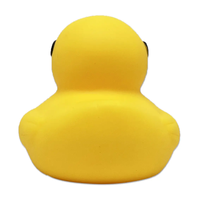 Jouets promotionnels : Mini canards en caoutchouc PVC jaunes qui couinent pour la baignoire, avec lunettes de soleil, en gros