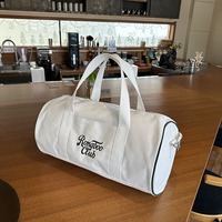 Sac de voyage en toile personnalisé avec logo personnalisé, grande capacité, cylindre, sac de week-end tendance avec fermeture éclair