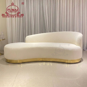 Wedding Reception Velvet Stainless Steel Base Wedding Couple <b>Sofa</b> Design - Product Image 2