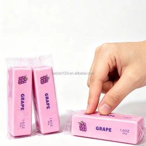 Juguete Blandito de 13.5cm con Forma de Queso en Barra de Uva, Rosa y Morado, Lindo Juguete con Forma de Comida, Empaquetado en Bolsa OPP para Niños, Adultos, Uso en el Hogar y la Oficina - Product Image 3