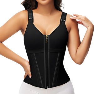 Faja corsé reductora <span class=keywords><strong>de</strong></span> cintura para mujer con cremallera, moldeadora <span class=keywords><strong>de</strong></span> cuerpo, control <span class=keywords><strong>de</strong></span> abdomen, faja deportiva con sujetador ajustable - Product Image 1